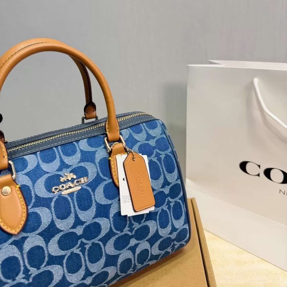 Coach Monogram Large Rowan Denim Bag NWT🎽👌 - Picture 4 of 8